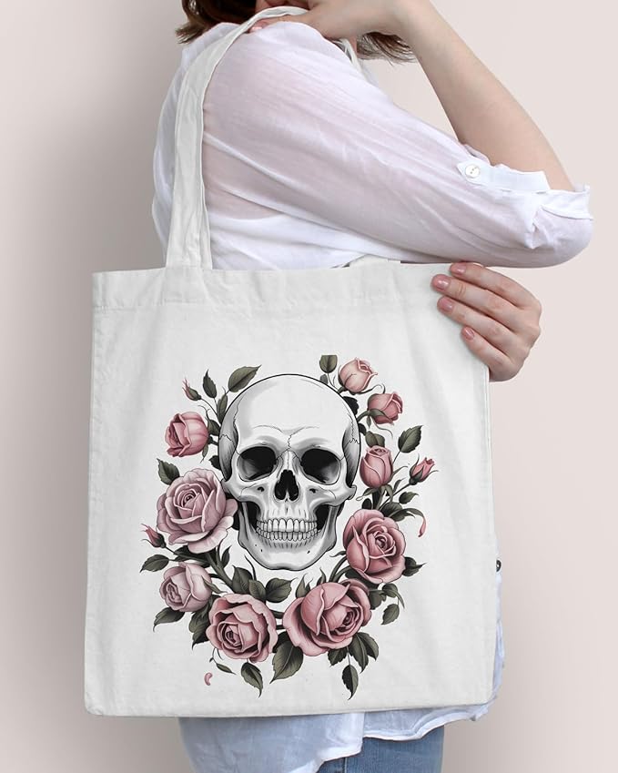 Canvas Tote Bag for Women Aesthetic Reusable Grocery Shoulder Bag for Shopping Work Travel Beach Teacher-05