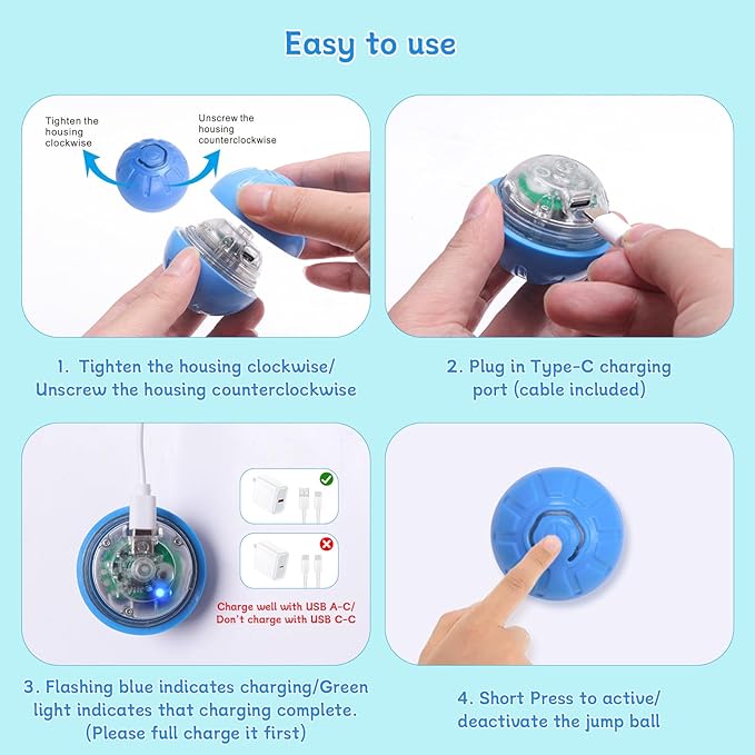 Interactive Cat Toys with 2 Fast Rolling Ball in Mat, Chirping & Motion Activated Automatic Cat Toy, Hide and Seek Games for Indoor Cats/Kitty/Kittens
