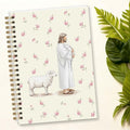 Bible Journal Spiral Notebook, Jesus and Lamb Bible Study Supplies, Christian Gifts for Women Girls, 5.5x8.3 Inch - A18