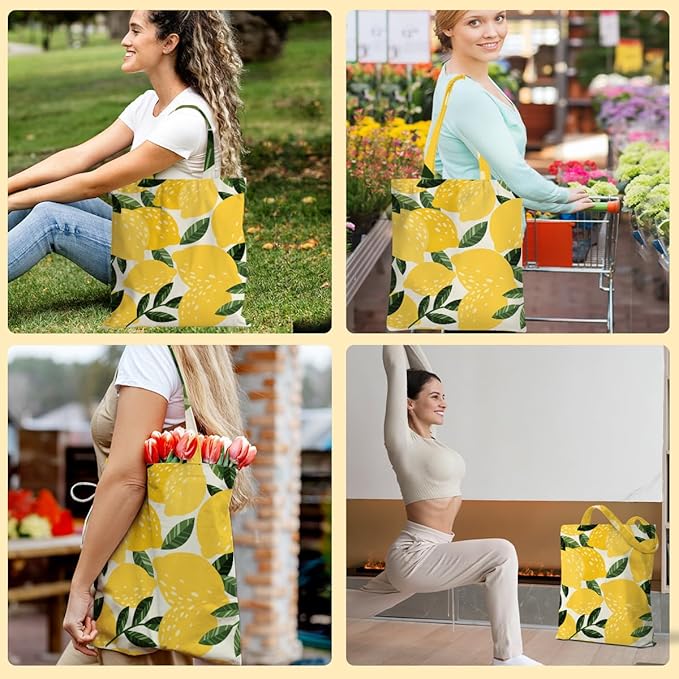 Hanamiya Na Tote Bag with Zipper Pockets, Tote Bag Reusable Shopping Grocery Bags Birthday Gifts for Women, Weekender Bags