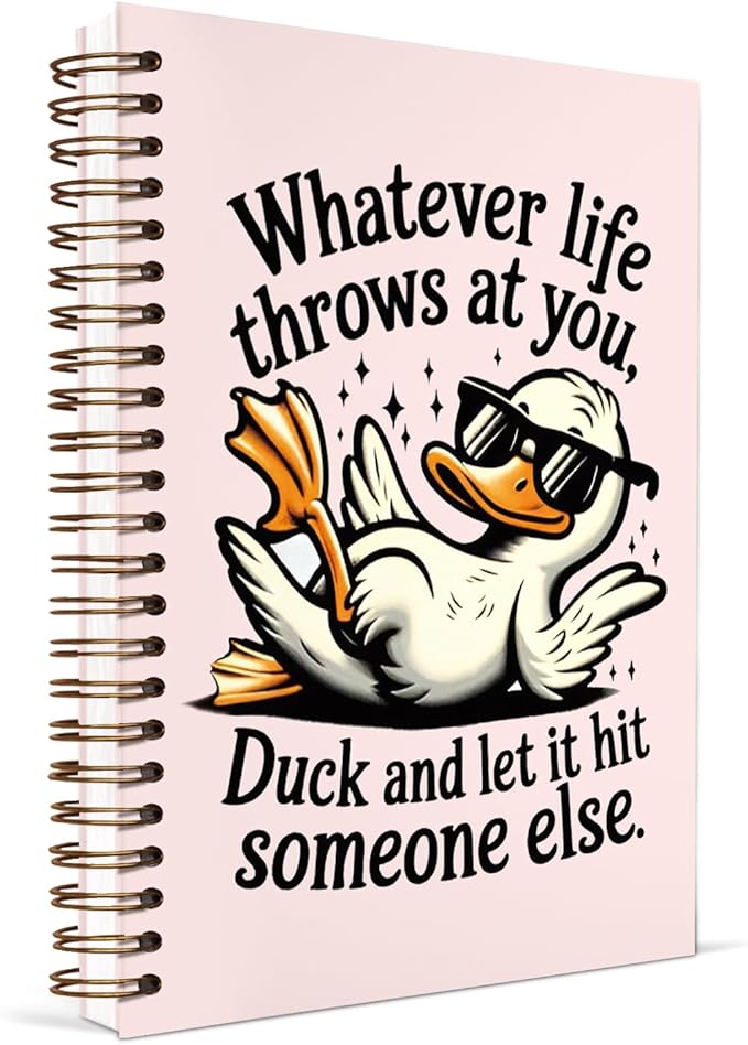 KDHTY Funny Goose Spiral Notebook,Cute Goose Funky Aesthetic Journaling Notebooks Office Supplies,Cute Girls Diary School Notebooks Animal Lover Gifts,5.5 x 8.3