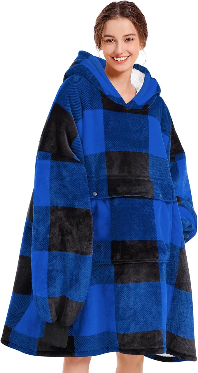 Narecte Cozy Oversized Blanket Hoodie Wearable Blanket Adults Soft Hooded Blanket Hoodie Birthday Gifts for Women Christmas