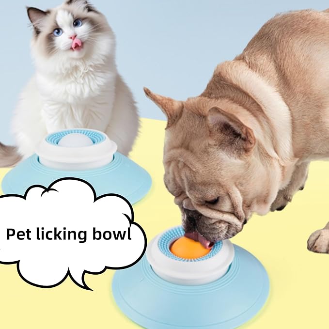 Dog Cat Licks Toys, Dog Licking Bowl for Liquid Food, Anxieties Relief Slow Feeder Dogs Lick Ball Treat Dispenser, Non-Slip Licking Bowl, Suitable for All Types of Dog, Cat