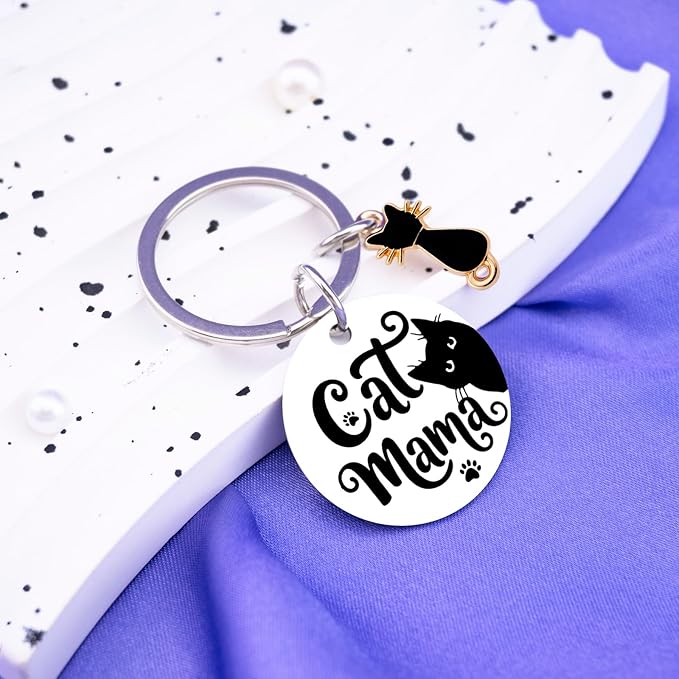 Cat Mom Mothers Day Gifts For Women Black Cat Keychain Stuff Gifts For Cats Lovers Unique Cats Lover Gifts For Women