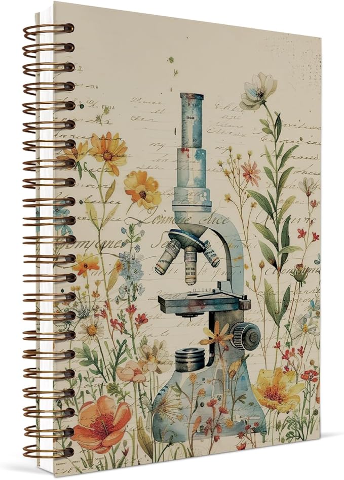 KDHTY Vintage Chemistry Notebook Book Floral Notebook Journal,Cottagecore Science Teacher Gifts,Cottagecore Notebook Journal for Work Office School Student Teacher,5.5x8.3