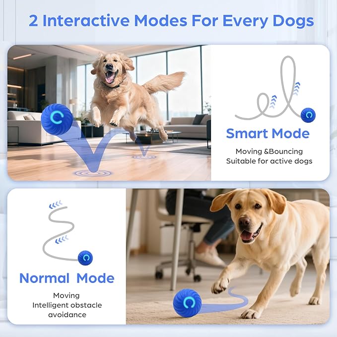 2Pcs Interactive Dog Ball Toys,Smart Small Medium Dog Toys to Keep Them Busy with 3 Cover, Automatic Rolling and Jumping Pet Balls Ball for Dogs,Pet Interactive Toy Balls.