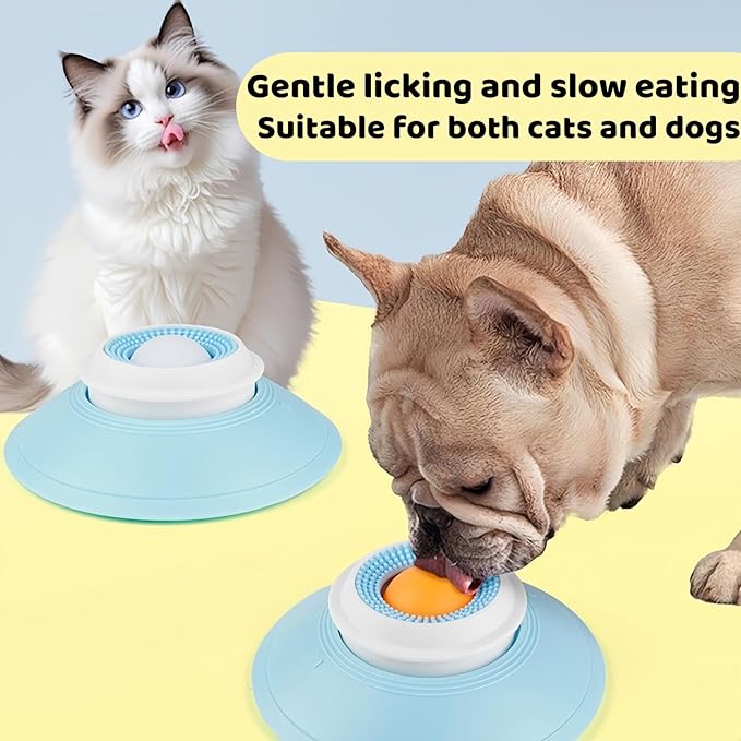 Dog Licking Toy, Dog Lick Bowl & Dog Licking Bowl with Suction Cup, Lick Sphere Slow Feeder Lick Ball, Anxiety Relief Interactive Treat Dispenser, Lick Bowl for Dogs for Semi-Liquid Food, All Breeds
