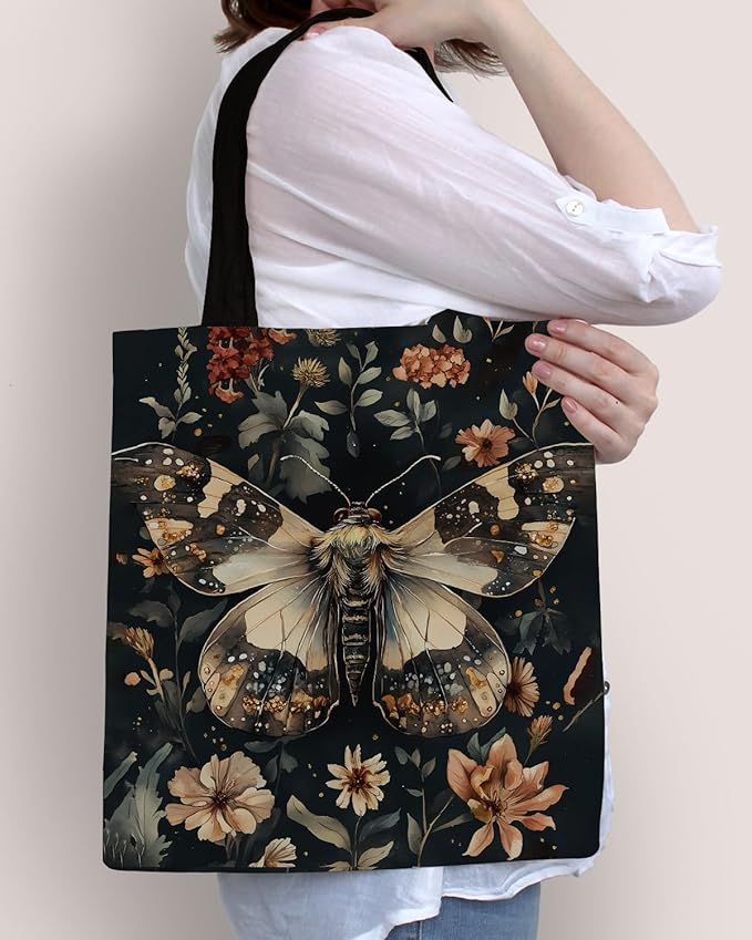 Canvas Tote Bag for Women Aesthetic Reusable Grocery Shoulder Bag for Shopping Work Travel Beach Teacher-05