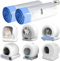 Self Cleaning Cat Litter Box Liners-50 Counts Waste Bags for Automatic Cat Litter Box Drawstring Trash Bags
