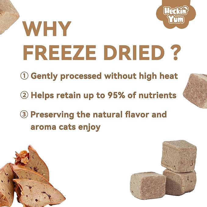 Freeze Dried Beef Liver Cat, Dog Treats, Single Ingredient Food Toppers & Training Snacks, 2 oz