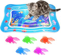 Cat Water Mat - Interactive Cat Toys Upgraded Thickened 0.7mm PVC Cooling & Heating Water Bed with Floating Fish, Anti-Scratch Leak Proof Foldable Water Sensor Play Mat for Cats
