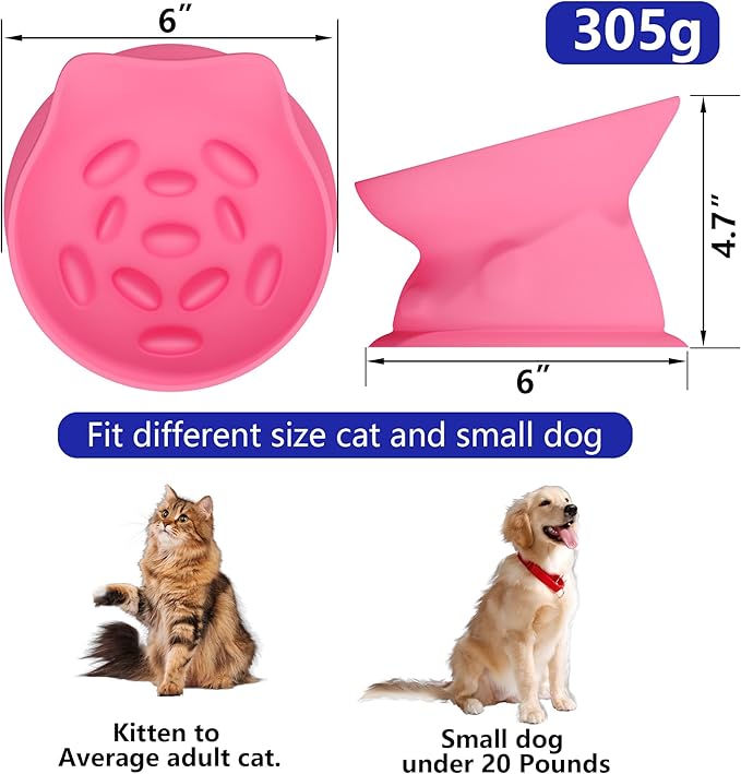 Slow Feed Cat Bowl, Elevated Cat Food Dish with Tilted Design, Dual-Use for Dry and Wet Food, Anti-Vomit, Anti-Choking, Easy to Clean
