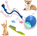 2026 New Dog Toy, Motion Dog Toy, Interactive Rolling Ball with Birdsong, Smart 360° Automatic Rolling Electric Dogs Ball Toys with Rope for Dogs and Cat Indoor Play (Blue)