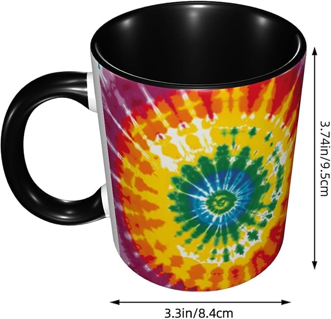 Tie Dye Coffee Mug 11OZ Funny Ceramic Tea Cup Kitchen Decor Novelty Mugs for Home Office Travel