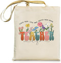 bmuvghi Teacher Appreciation Gifts Canvas Tote Bag Reusable Shopping Grocery Bags Birthday Gift for Teachers Women