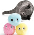 3 Pack Interactive Ball Smart Cat Toy Plush Electric Training Toy Kitten Touch Sounding Pet Product Squeak Toy Chipring Ball