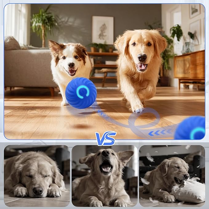 2Pcs Interactive Dog Ball Toys,Smart Small Medium Dog Toys to Keep Them Busy with 3 Cover, Automatic Rolling and Jumping Pet Balls Ball for Dogs,Pet Interactive Toy Balls.
