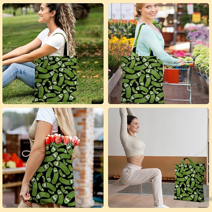 Hanamiya Na Tote Bag with Zipper Pockets, Tote Bag Reusable Shopping Grocery Bags Birthday Gifts for Women, Weekender Bags