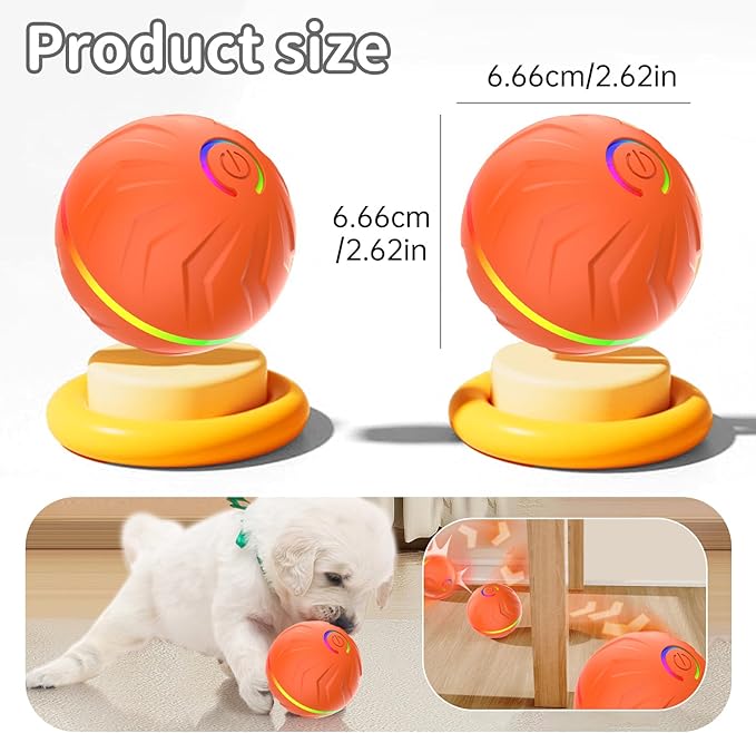 Vibrating Dog Ball, 2025 New Moving Dog Ball, Upgraded Interactive Dog Ball, Automatic Bouncing Ball Toy for Pet, Shaky Ball Toy for Small Dogs and Cats (b-Blue)