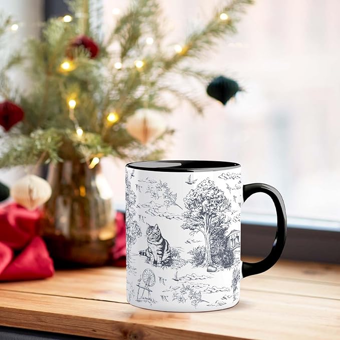 Cat Mug 11 Oz Cute Ceramic Coffee Tea Cup for Women, Funny Cats Lover Gift for Christmas, Birthday, Housewarming - Gifts for Her, Mom, Cat Ladies, Kids and Friends