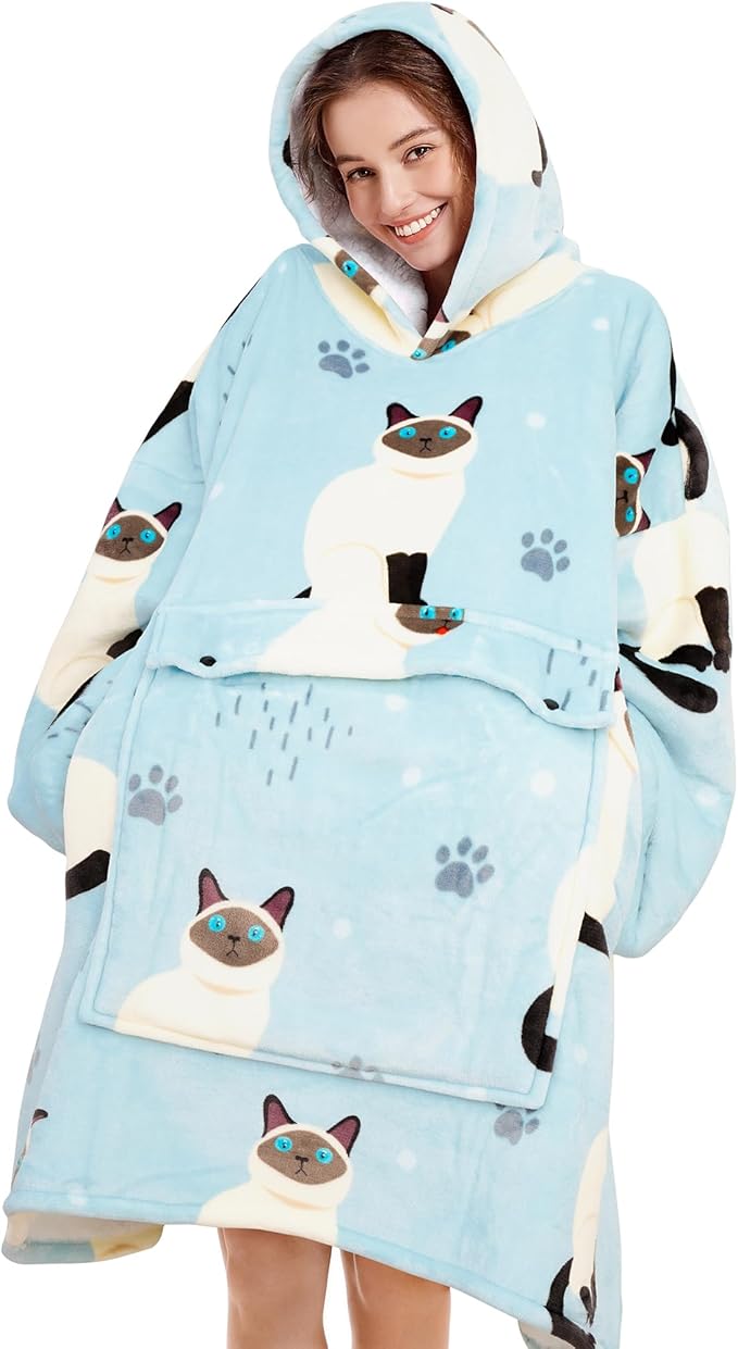 Narecte Cozy Oversized Blanket Hoodie Wearable Blanket Adults Soft Hooded Blanket Hoodie Birthday Gifts for Women Christmas