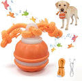 Moving Interactive Dog Toy - Automatic Rolling Wobble Ball for Indoor Play, Keeps Aggressive Chewers Busy, Interactive Fetch Toy for Small & Large Dogs, Puppies, and Adult Cats (Orange)