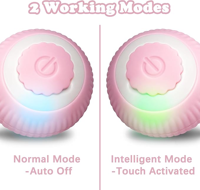 Interactive Dog & Cat Toy Ball, Automatic Moving Pet Toy for Small & Medium Dogs and Cats, USB-C Rechargeable Rolling Indoor Dog Toy for Boredom Relief