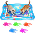 Cat Water Mat - Interactive Cat Toys Upgraded Thickened 0.7mm PVC Cooling & Heating Water Bed with Floating Fish, Anti-Scratch Leak Proof Foldable Water Sensor Play Mat for indoor/Outdoor Cats