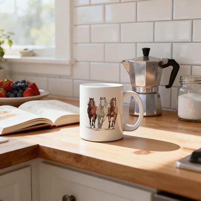 Horse Mug 11 oz, Gifts for Horse Lovers, Horses Gifts for Women Men Coffee Cups Ceramic, Animal Lover Gift Ceramic Mug for Coffee Tea Hot Cocoa Home Office Work