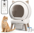 Automatic Cat Litter Box - E2 Self Cleaning Litter Box Smart Robot for Multiple Cats, APP Real-Time Monitor, Weight Monitoring, Safe Anti-Pinch Liners and Mat Included