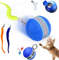 Speedy 2.0 Tail Interactive Cat Toys for Bored Indoor Adult Cats,Rechargeable Automatic Cat Toy Balls Self Moving Chirping,Electric Cat Ball Toy for Smart Kitten Enrichment Exercise Essentials(Blue)