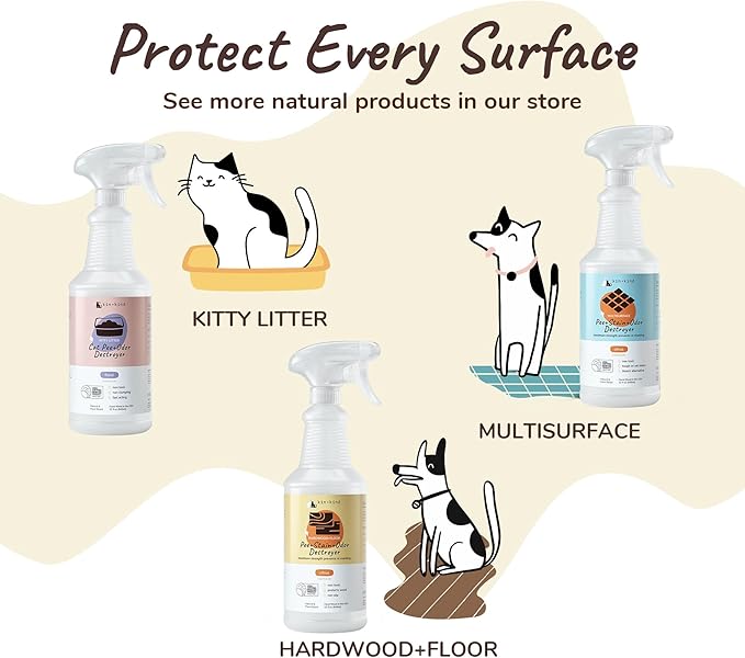 kin+kind Cat Pee+Odor Destroyer - Kitty Litter - Maximum Strength - USDA Certified Biobased - Floral - 32 fl oz