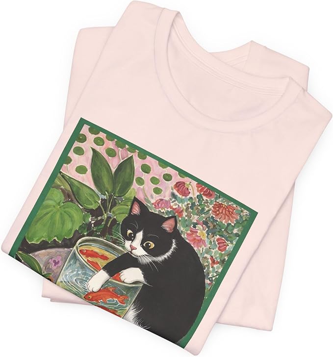 Vintage Cat Painting T Shirt, Matisse Inspired Cat Tee, Retro Art Aesthetic Shirt, Funny Cat Lover Gift