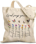 Aesthetic Canvas Tote Bag for Women - with Magnetic Snap Closure & Zipper Inner Pocket Reusable Bag for Shopping