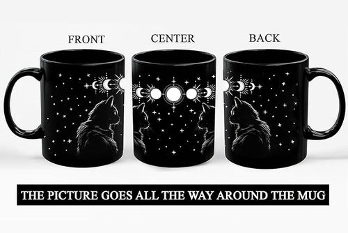 Black Cat Mug 11oz Cat Lover Gifts for Women Funny Goth Coffee Mug - Witch, Goth Decor Halloween Cup With Cats Goth Gift Witchy Gifts for Women - Halloween Mugs Cats Christmas Gothic Home Decor