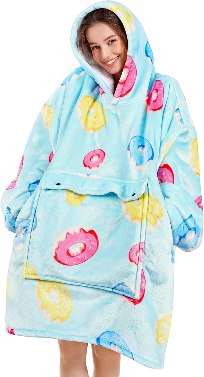 Narecte Cozy Oversized Blanket Hoodie Wearable Blanket Adults Soft Hooded Blanket Hoodie Birthday Gifts for Women Christmas