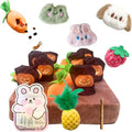 Carrot Patch Cat Toy Halloween Edition, Mat Pocket with Pumpkin Design, 12 Squeaky Carrot with Pockets and 4 Cute Catnip Toys for Indoor Cats Kicking and Biting
