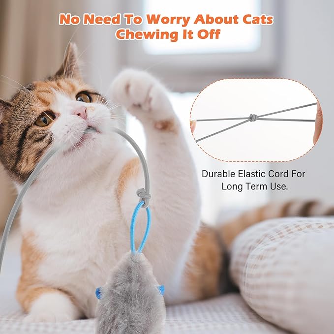 Rechargeable Electric Cat Teaser with Remote – Interactive Door Clip Teaser for Cats, 2 Motion Modes (360° Spin & Irregular Jumping), Smart Auto Cat Toy for Exercise & Fun (Pink)