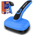 Self Cleaning Slicker Brush for Dog, Cat, Skin Friendly Shedding & Grooming Tool for Long and Short Haired Pets, Easy Clean Retractable Bristles, Blue