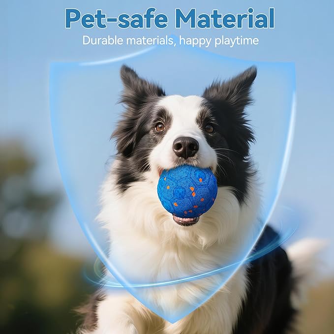 Newget Interactive Dog Toy Ball Replacement Shell, Chew-Resistant E-TPU Durable Cover for Medium & Large Dogs, Spare Outer for Smart Rolling & Bouncing Balls, Blue (No Ball Core)