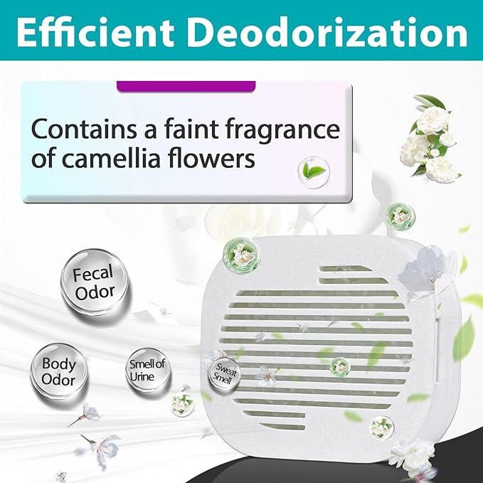 6+12 Pcs Fragrance Boxes Compatible with PetSnowy Snow+ Automatic Cat Litter Box, Includes Refill Beads with Camellia Flowers Scent for Odor Control & Freshness