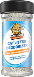 FurryFreshness Cat Litter Deodorizer & Litter Box Odor Eliminator - Works With All Litters To Increase The Life Of Your Litter -Made In USA -Nontoxic, Fragrance Free Odor Control (1 Pack)