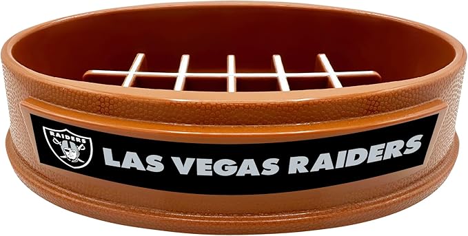 NFL Super-Bowl - Las Vegas Raiders Slow Feeder Dog Bowl, Football Design for Healthy Digestion, Non-Slip Pet Feeder for Large & Small Dogs & Cats