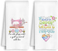Quilters Gifts Kitchen Towels, Gifts for Sewing Quilting Lovers Dish Tea Towels, Gift for Sewers Women Decorative Hand Towel for Bathroom Kitchen, 16x24 Inches Set of 2