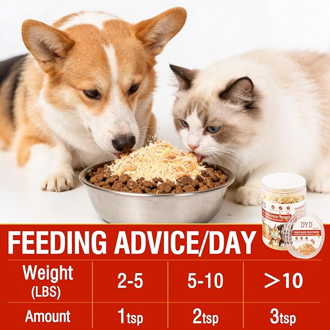 3.5 OZ Raw Antarctic Krill Freeze Dried Egg Yolk Chicken Cat & Dog Food Toppers High Protein Food Toppers Skin & Coat Support 100g