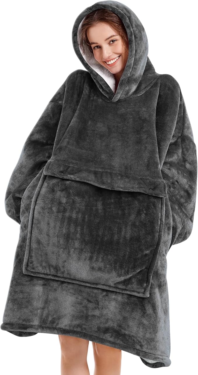 Narecte Cozy Oversized Blanket Hoodie Wearable Blanket Adults Soft Hooded Blanket Hoodie Birthday Gifts for Women Christmas