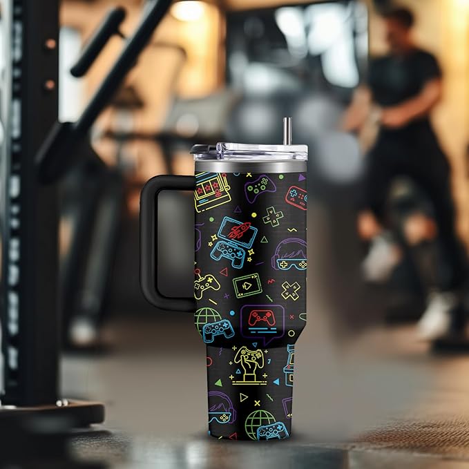 Gaming Gifts for Men Boys, Gamer Gifts for Men, 40oz Gamer Tumbler Cup, Gaming Mugs, Teen Boy Gift Gamings Stuff, Gaming Gamepad Present for Son, Birthday Gift for Him Boys Gamings Cup(Style4)