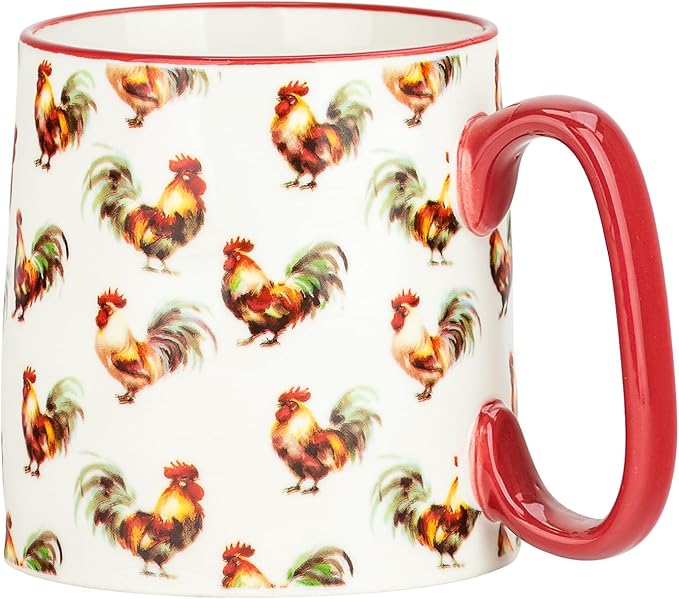 10 Strawberry Street Bella Mug Traditional Rooster, Set of 4