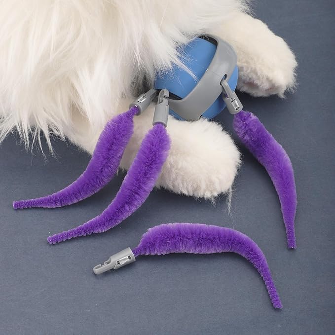 BOXOB 5pcs Cat Ball Toy Replacement Tails, Interactive Cat Toy Accessories Attachments Automatic Moving Ball Worm Refills Rope Compatible with 2.0 (Purple)