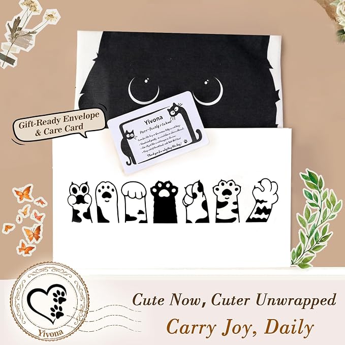 Yivona Canvas Tote Bag for Women, 100% Cotton Cat Tote for Shopping, Travel, School, Gift for Girls, Book Lover, Birthday